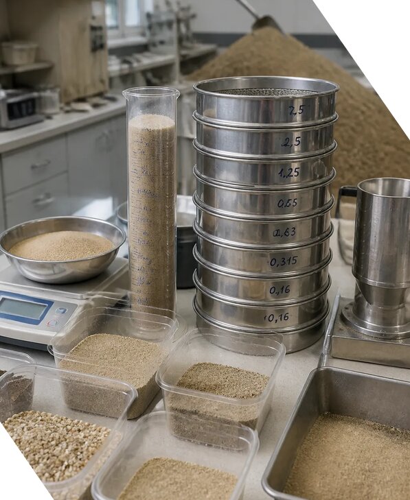 Лабораторное испытание песка для строительства в Коврове