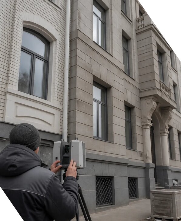 Лазерное сканирование фасадов зданий для обследования в Коврове